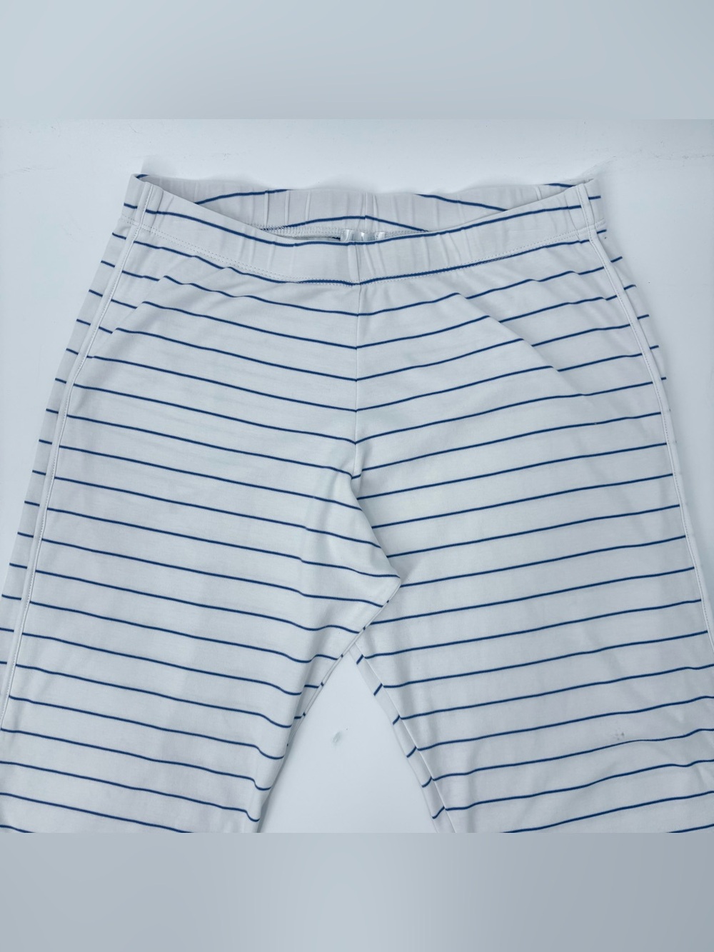 Lake White Blue Striped Short Sleeve Top & Cropped Pants PJ Set - Picture 12 of 14